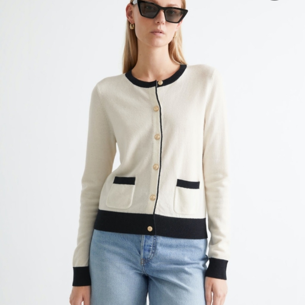 &otherstories Cream and Black Cardigan